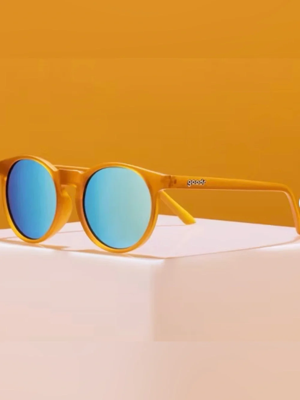 goodr Adult Circle G Freshly Baked Man Buns Plastic Round Sunglasses - Orange